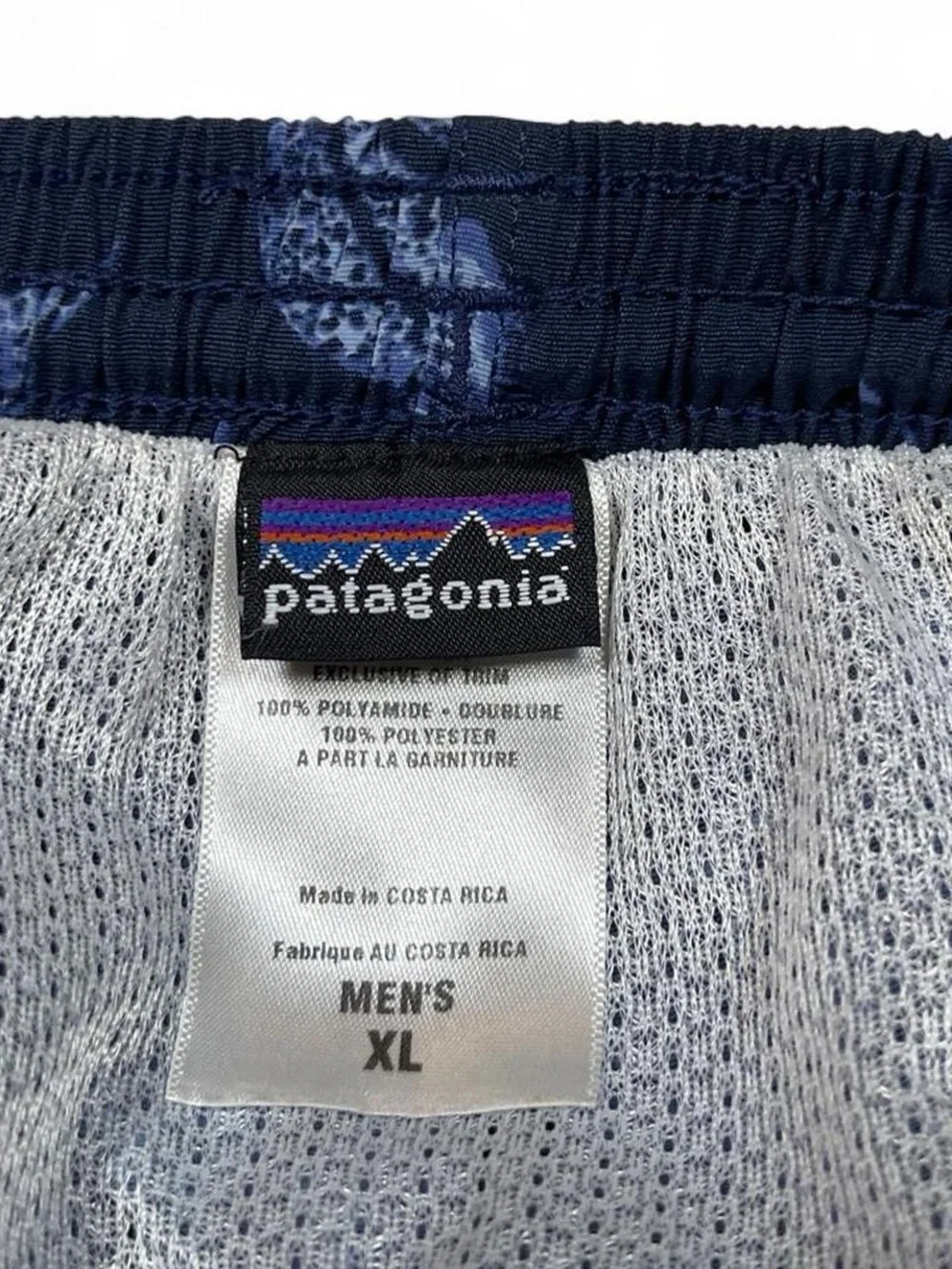 VINTAGE Patagonia Baggies Wide Leg Navy Blue Floral Swim Trunks Men’s Size XL L8